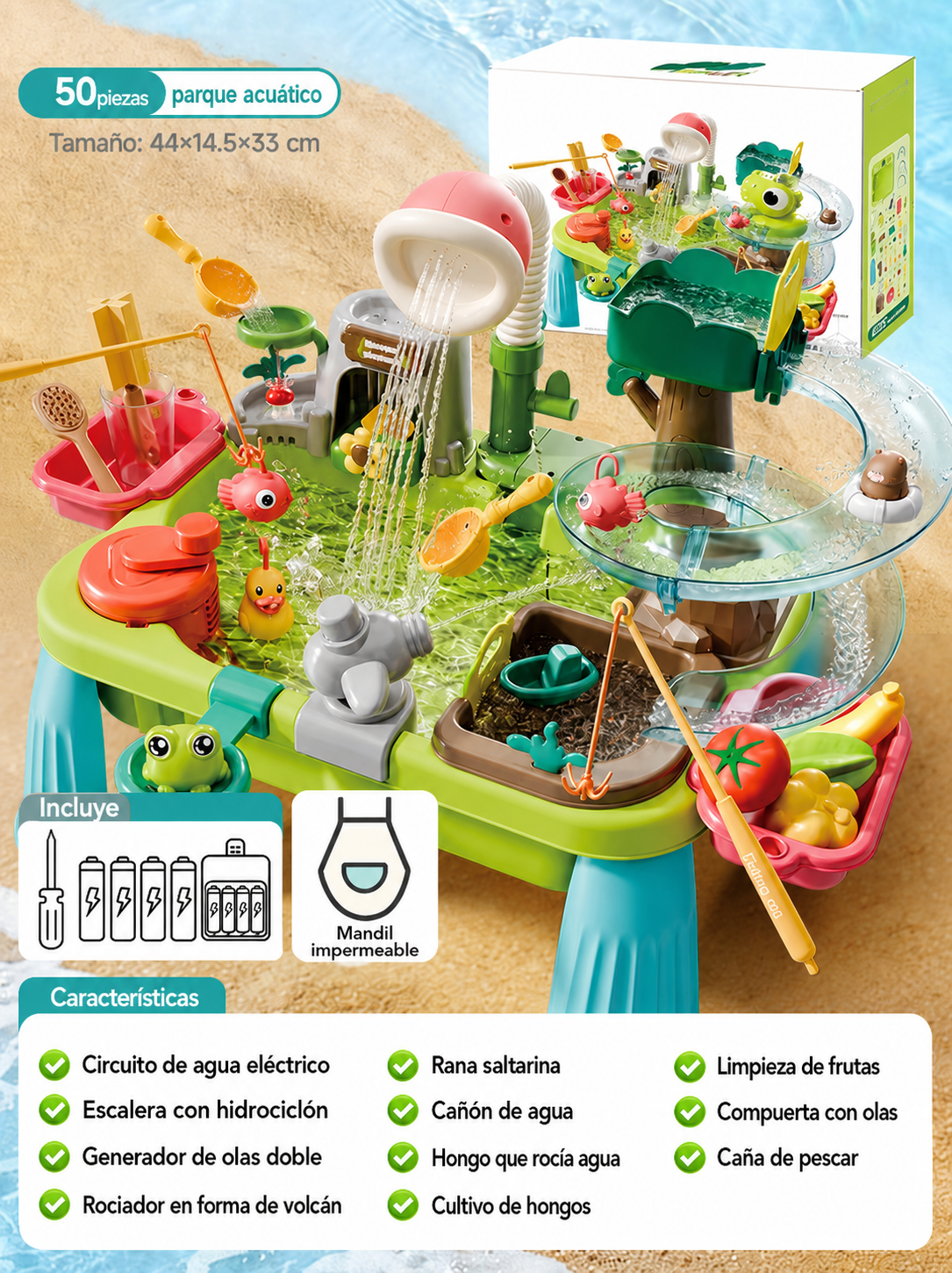 Mesa de agua multijuegos para niños – Parque acuático