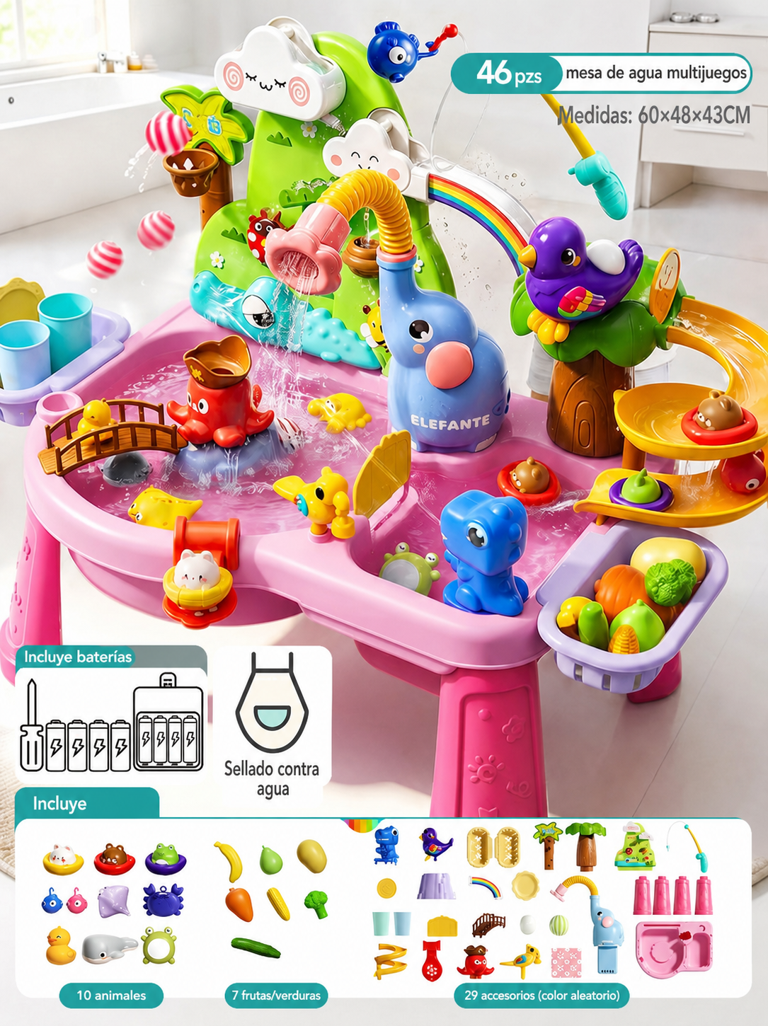 Mesa de agua multijuegos para niños – Parque acuático