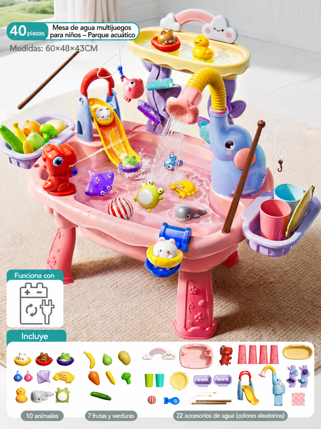 Mesa de agua multijuegos para niños – Parque acuático
