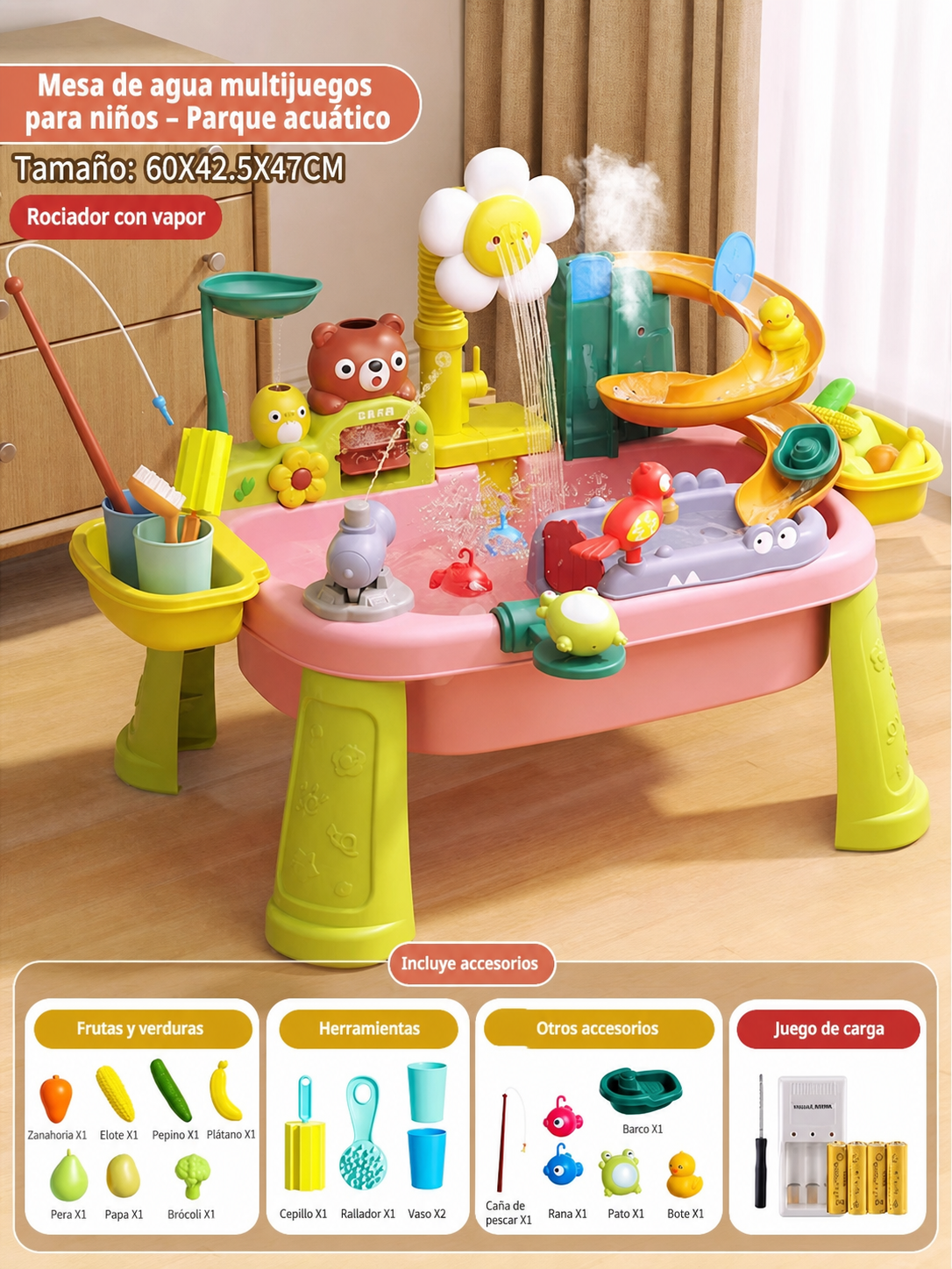 Mesa de agua multijuegos para niños – Parque acuático