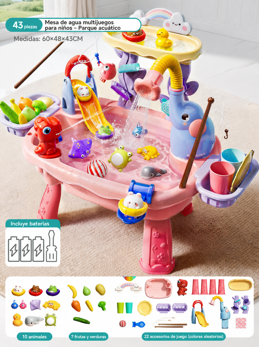 Mesa de agua multijuegos para niños – Parque acuático