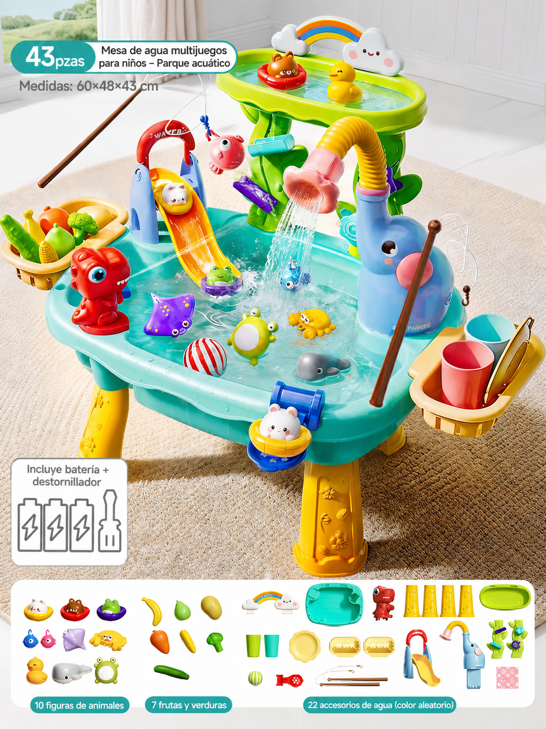 Mesa de agua multijuegos para niños – Parque acuático