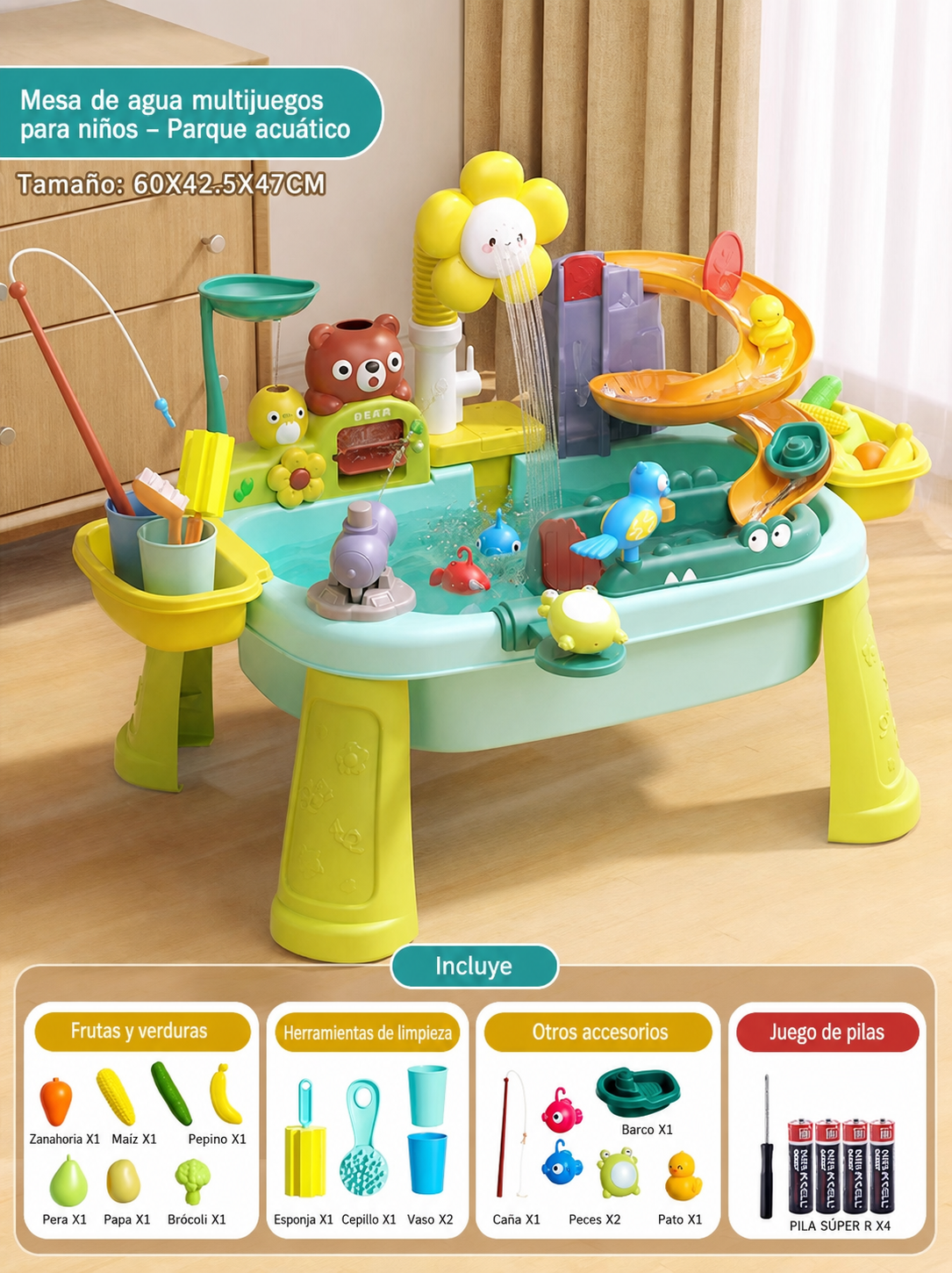 Mesa de agua multijuegos para niños – Parque acuático