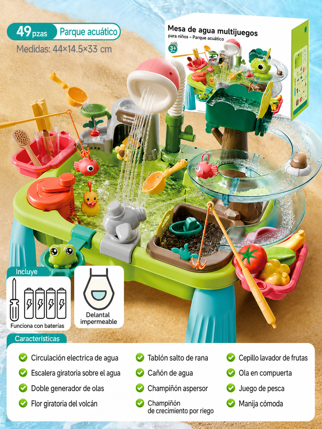 Mesa de agua multijuegos para niños – Parque acuático