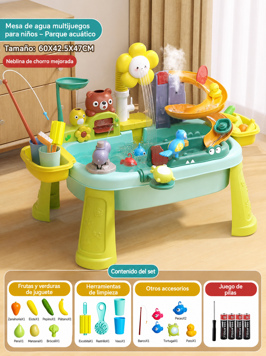Mesa de agua multijuegos para niños – Parque acuático