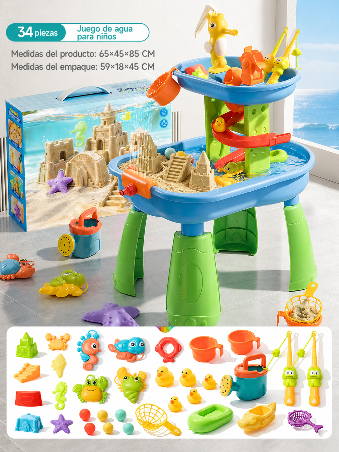 Mesa de agua multijuegos para niños – Parque acuático