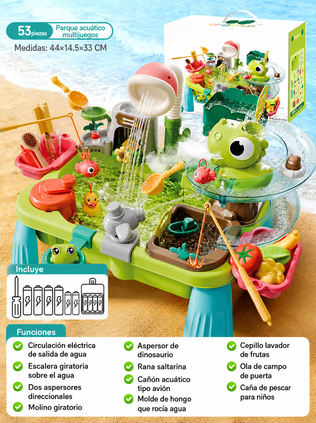 Mesa de agua multijuegos para niños – Parque acuático
