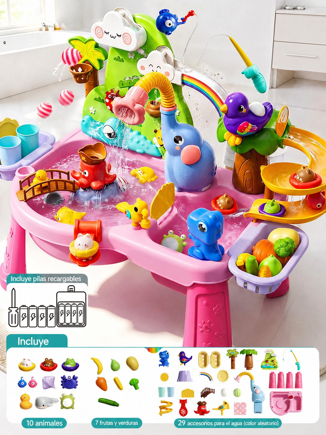 Mesa de agua multijuegos para niños – Parque acuático