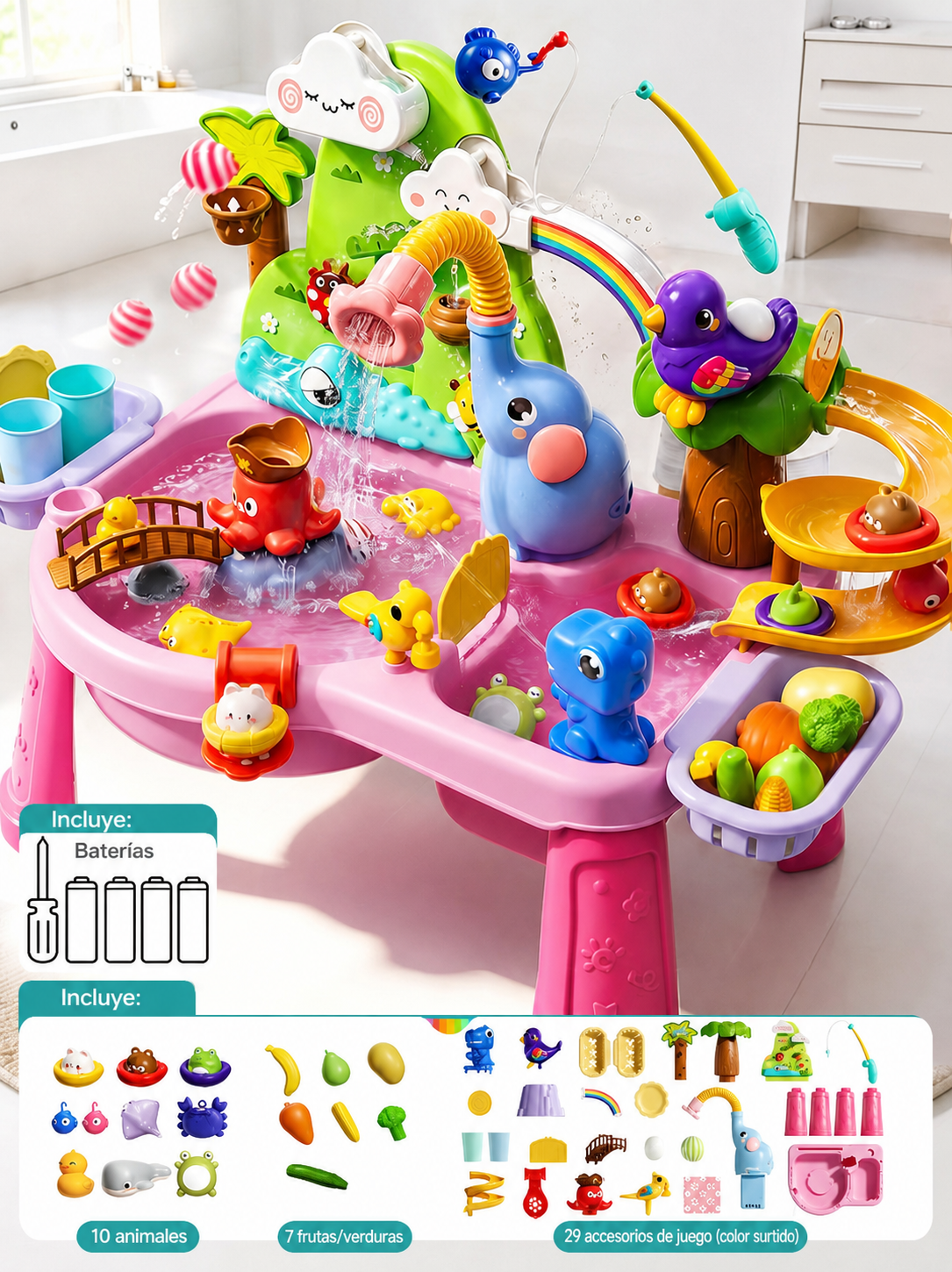 Mesa de agua multijuegos para niños – Parque acuático