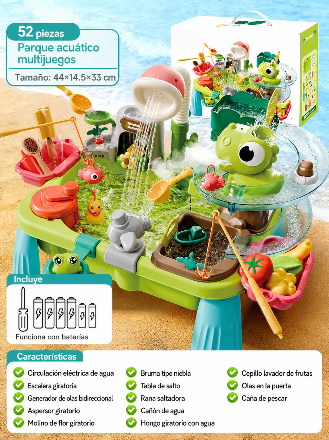 Mesa de agua multijuegos para niños – Parque acuático