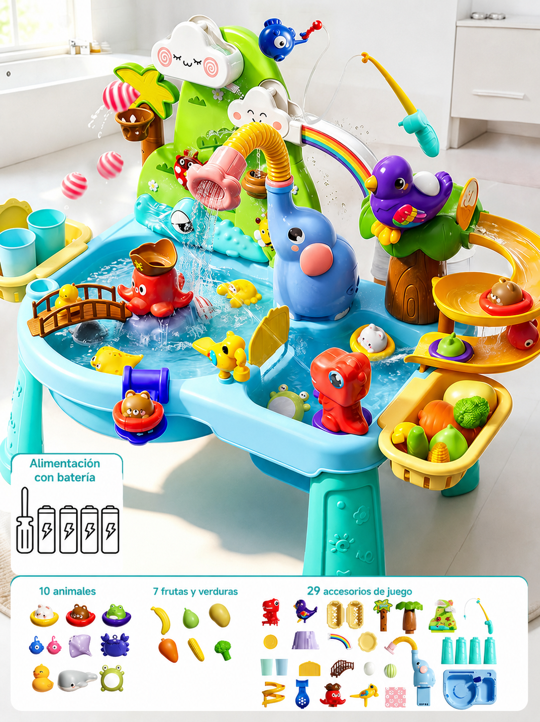 Mesa de agua multijuegos para niños – Parque acuático