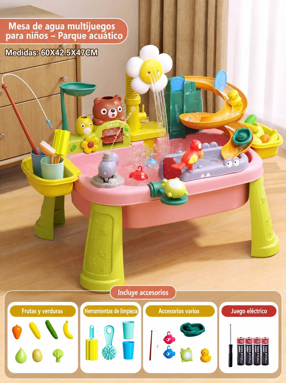 Mesa de agua multijuegos para niños – Parque acuático