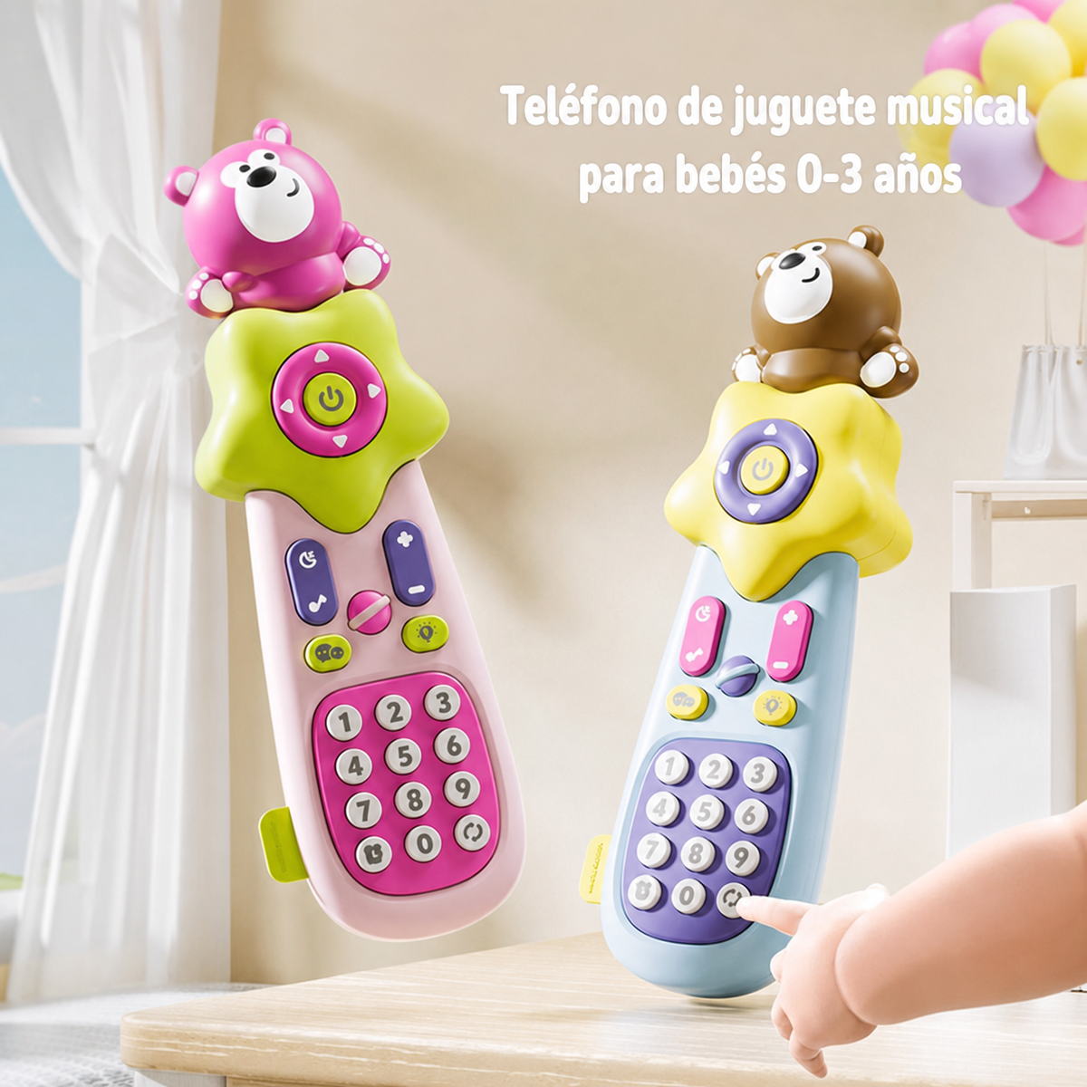 Teléfono de juguete musical para bebés 0-3 años - 1
