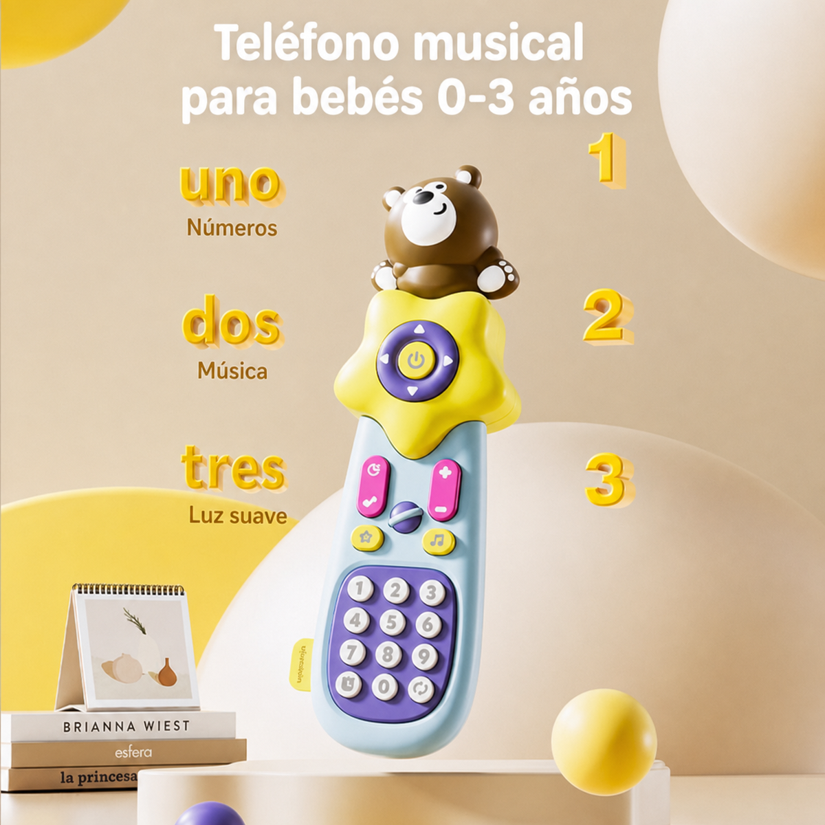 Teléfono de juguete musical para bebés 0-3 años - 2