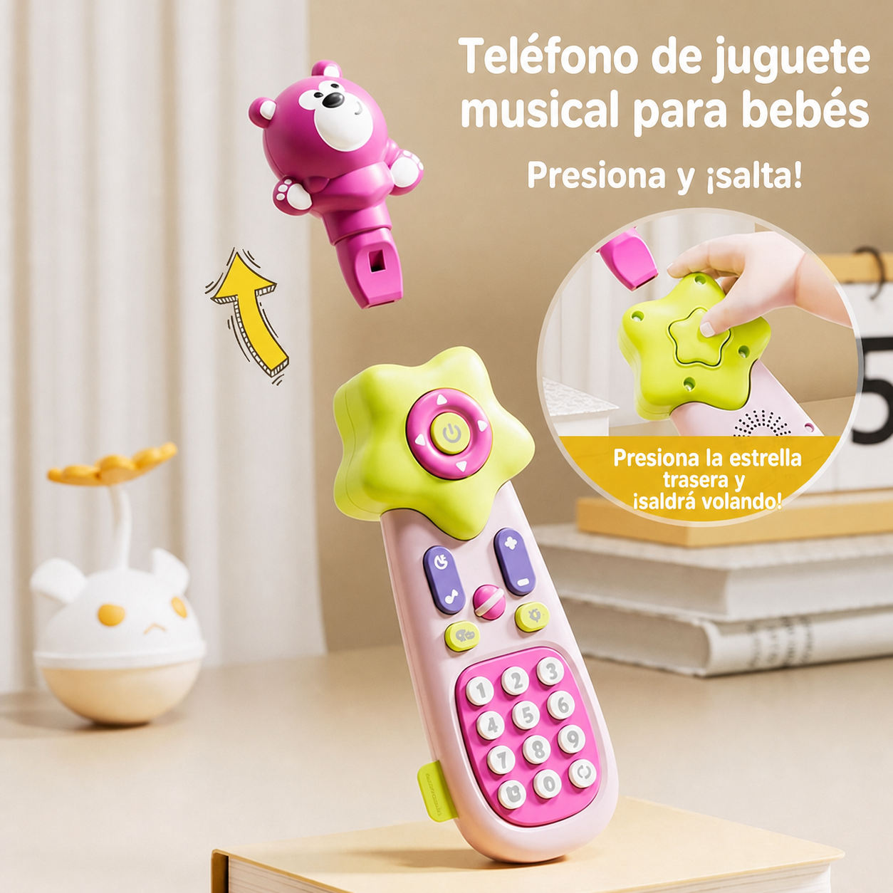 Teléfono de juguete musical para bebés 0-3 años - 4