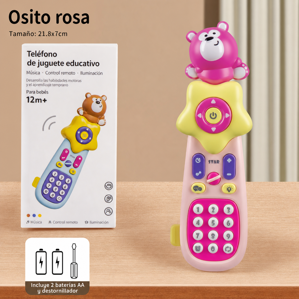 Teléfono de juguete musical para bebés 0-3 años