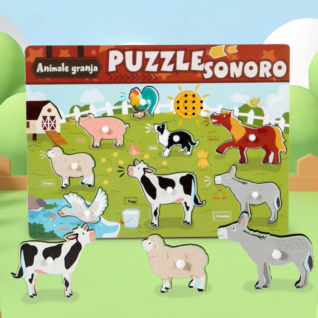 Rompecabezas de madera sonoro para niños 4-6 años - 1