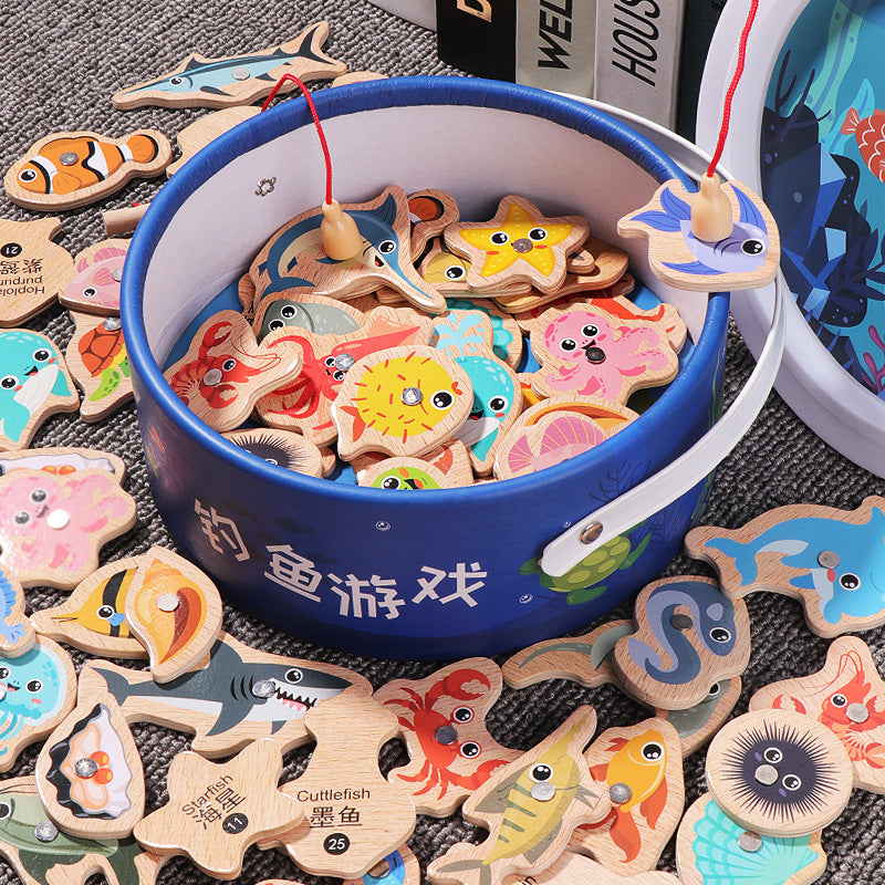 Juego de Pesca Magnético de Madera para Niños - 2