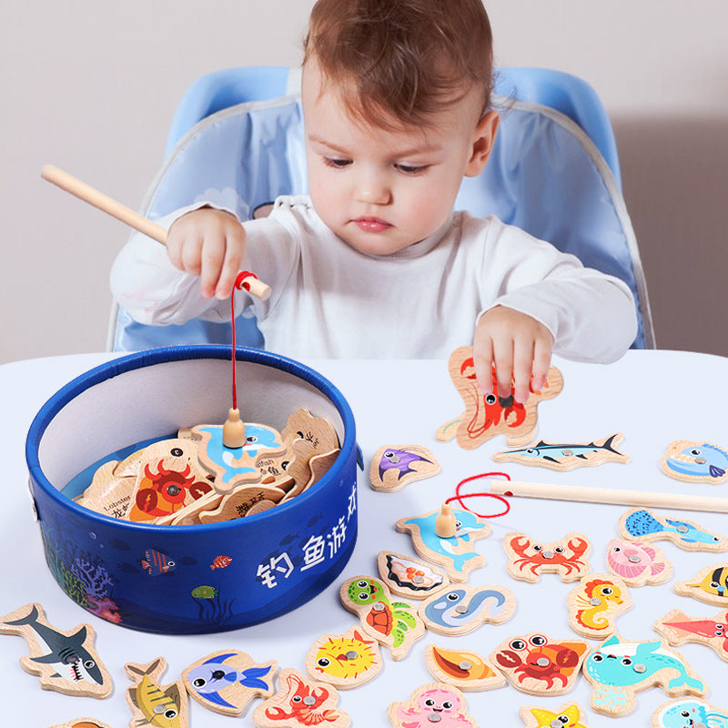 Juego de Pesca Magnético de Madera para Niños - 1