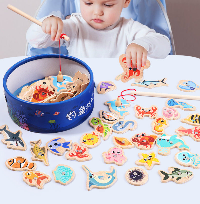 Juego de Pesca Magnético de Madera para Niños - 11