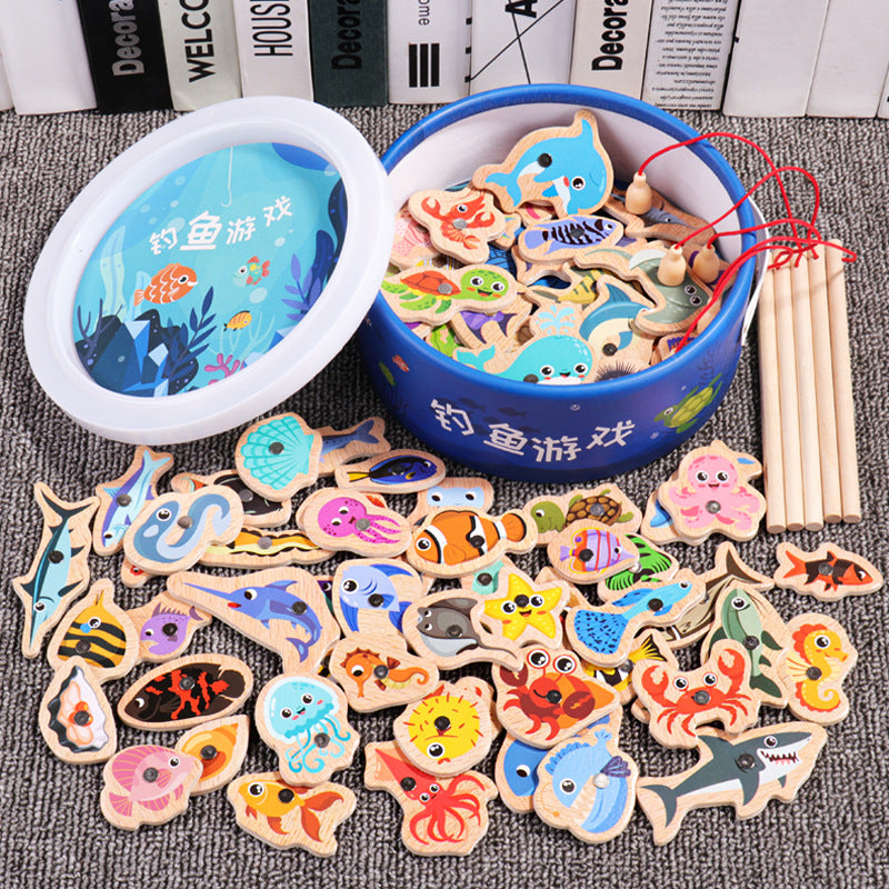 Juego de Pesca Magnético de Madera para Niños - 6