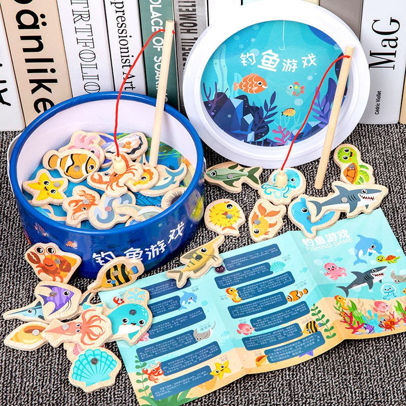 Juego de Pesca Magnético de Madera para Niños - 8