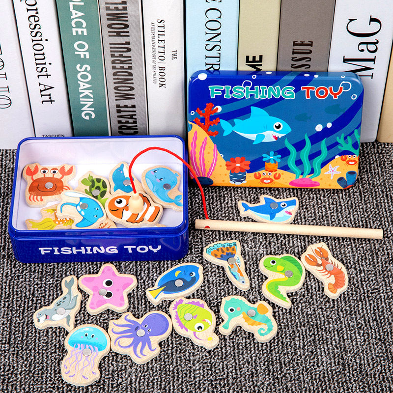 Juego de Pesca Magnético de Madera para Niños