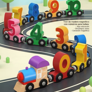 Tren de madera magnético con números para bebés - 1