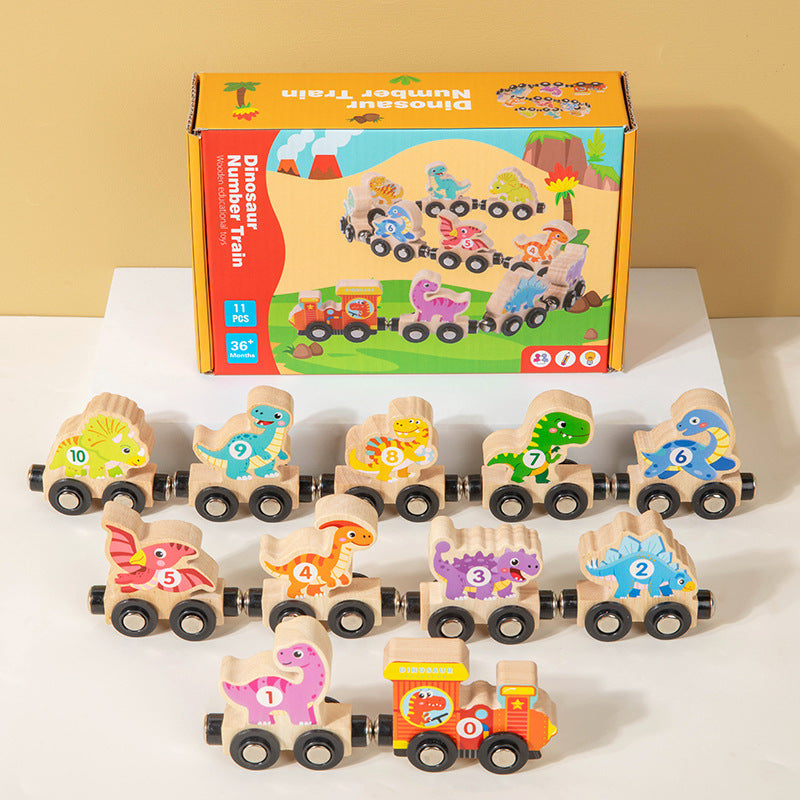Tren de madera magnético con números para bebés