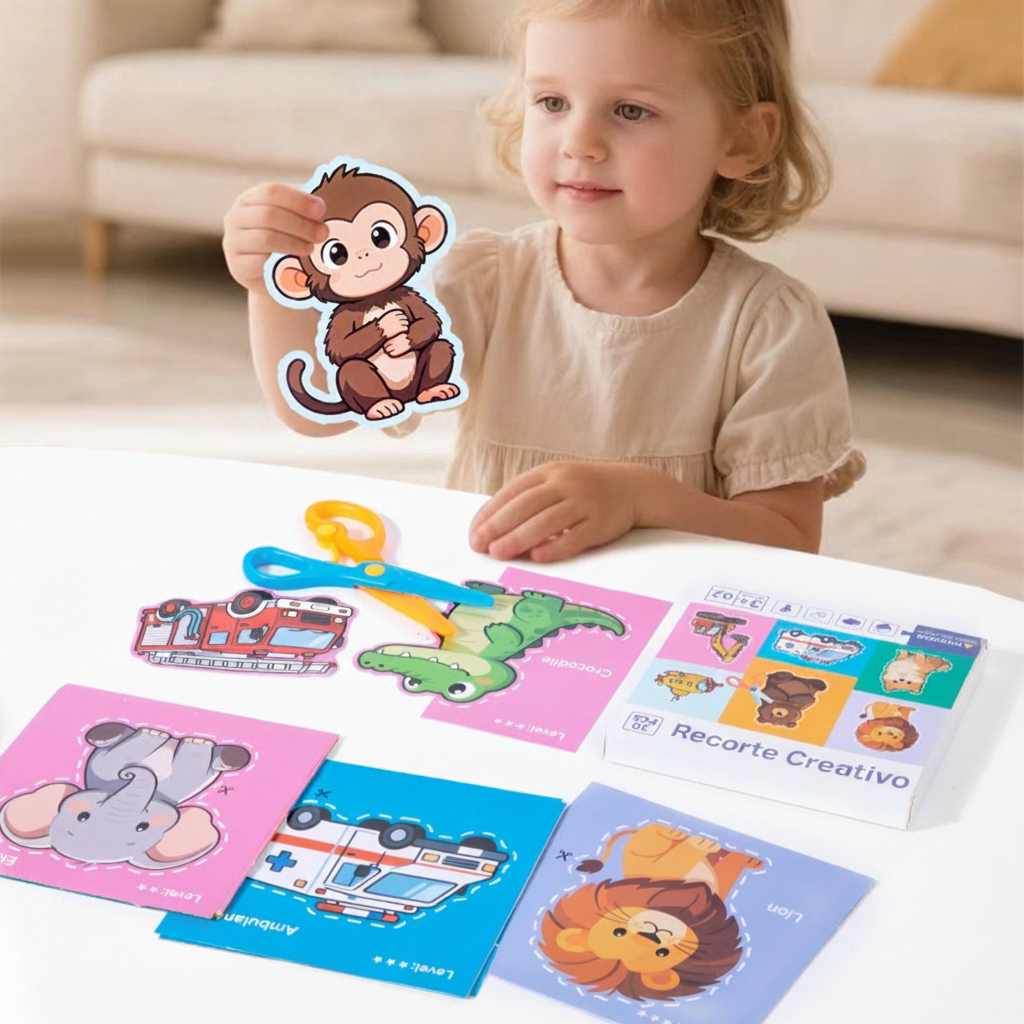 Juego de tarjetas de recorte animales y letras 4-6 años - 2