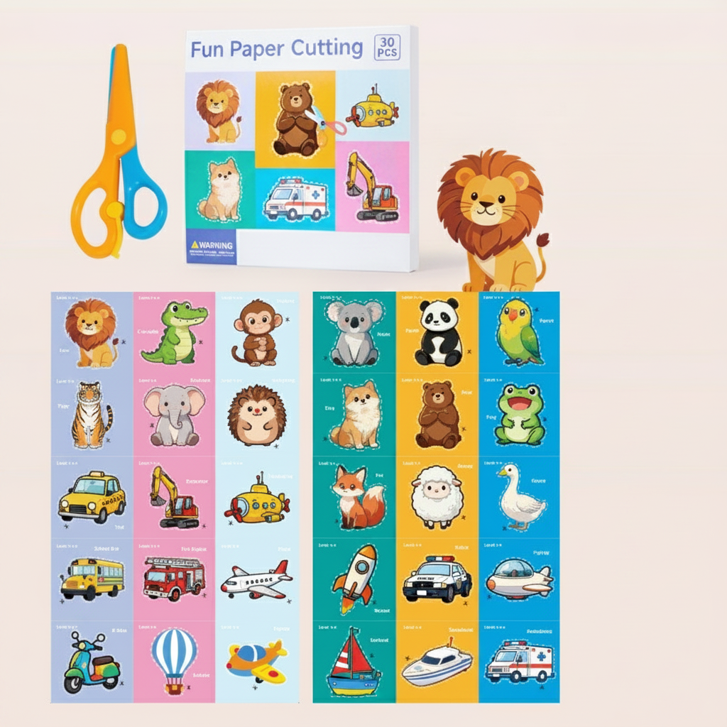 Juego de tarjetas de recorte animales y letras 4-6 años - 6