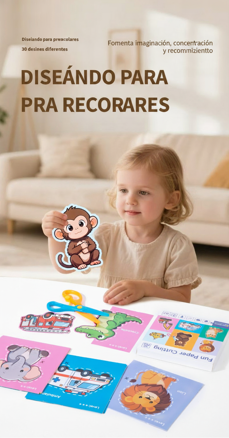 Juego de tarjetas de recorte animales y letras 4-6 años - 8