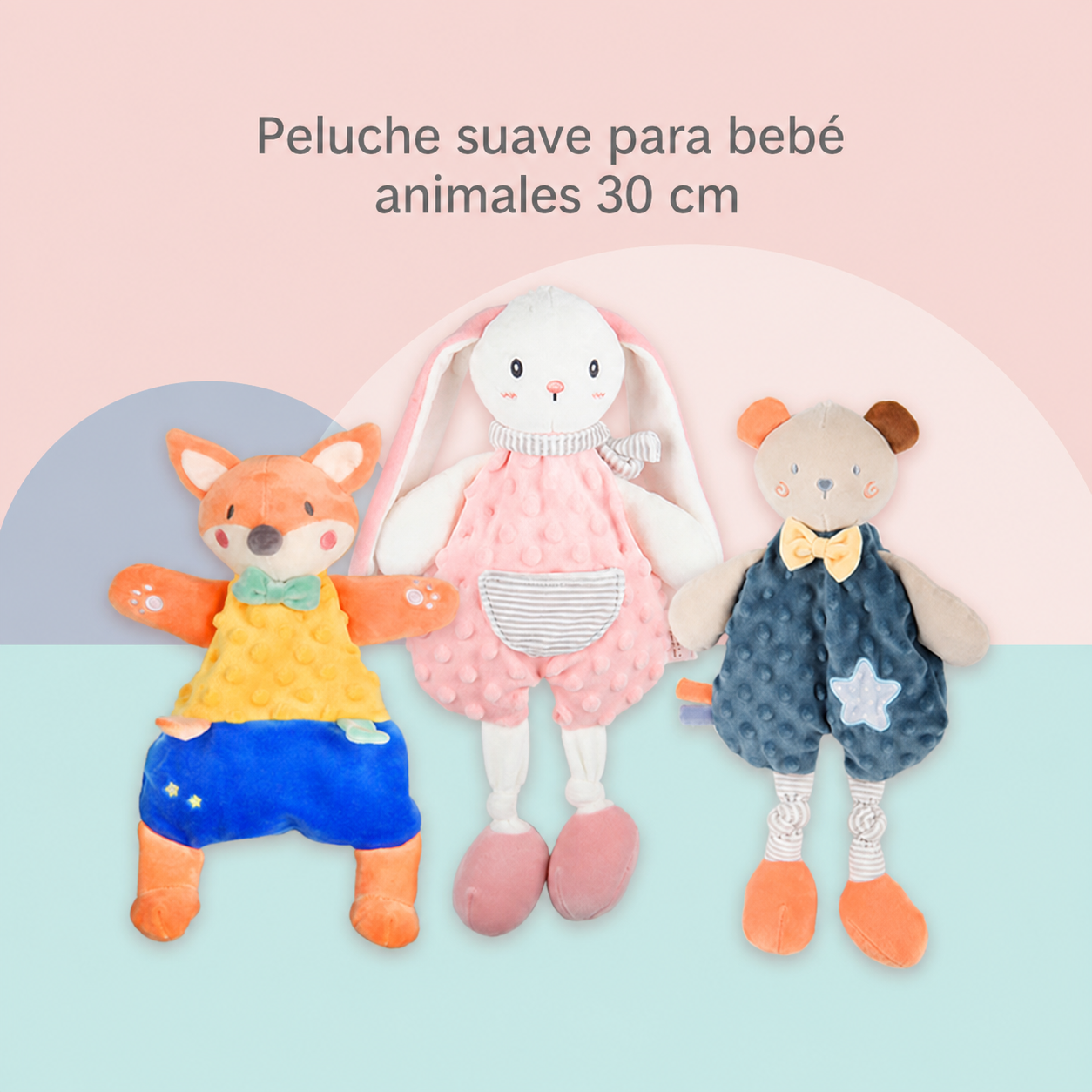 Peluche suave para bebé NOOER animales 30 cm - 2