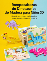 Rompecabezas de Dinosaurios de Madera para Niños 3D - 1