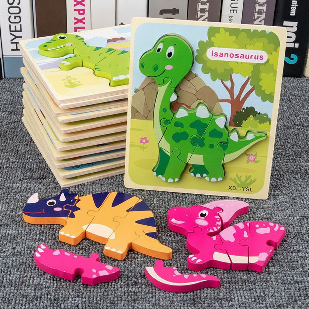 Rompecabezas de Dinosaurios de Madera para Niños 3D - 4