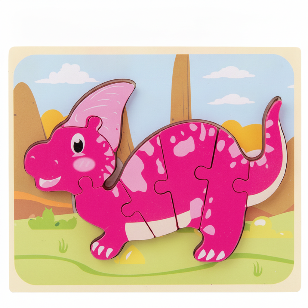 Rompecabezas de Dinosaurios de Madera para Niños 3D - 7