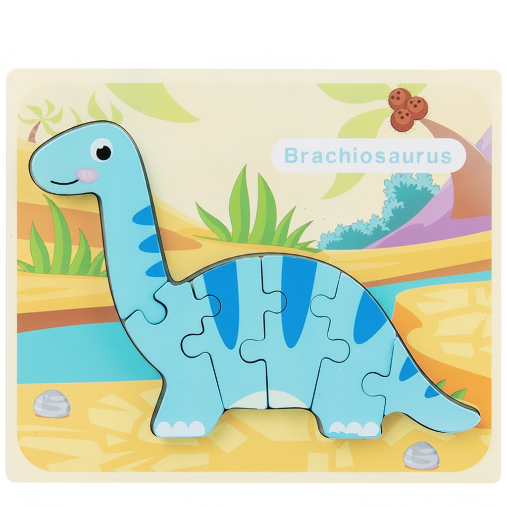 Rompecabezas de Dinosaurios de Madera para Niños 3D - 9