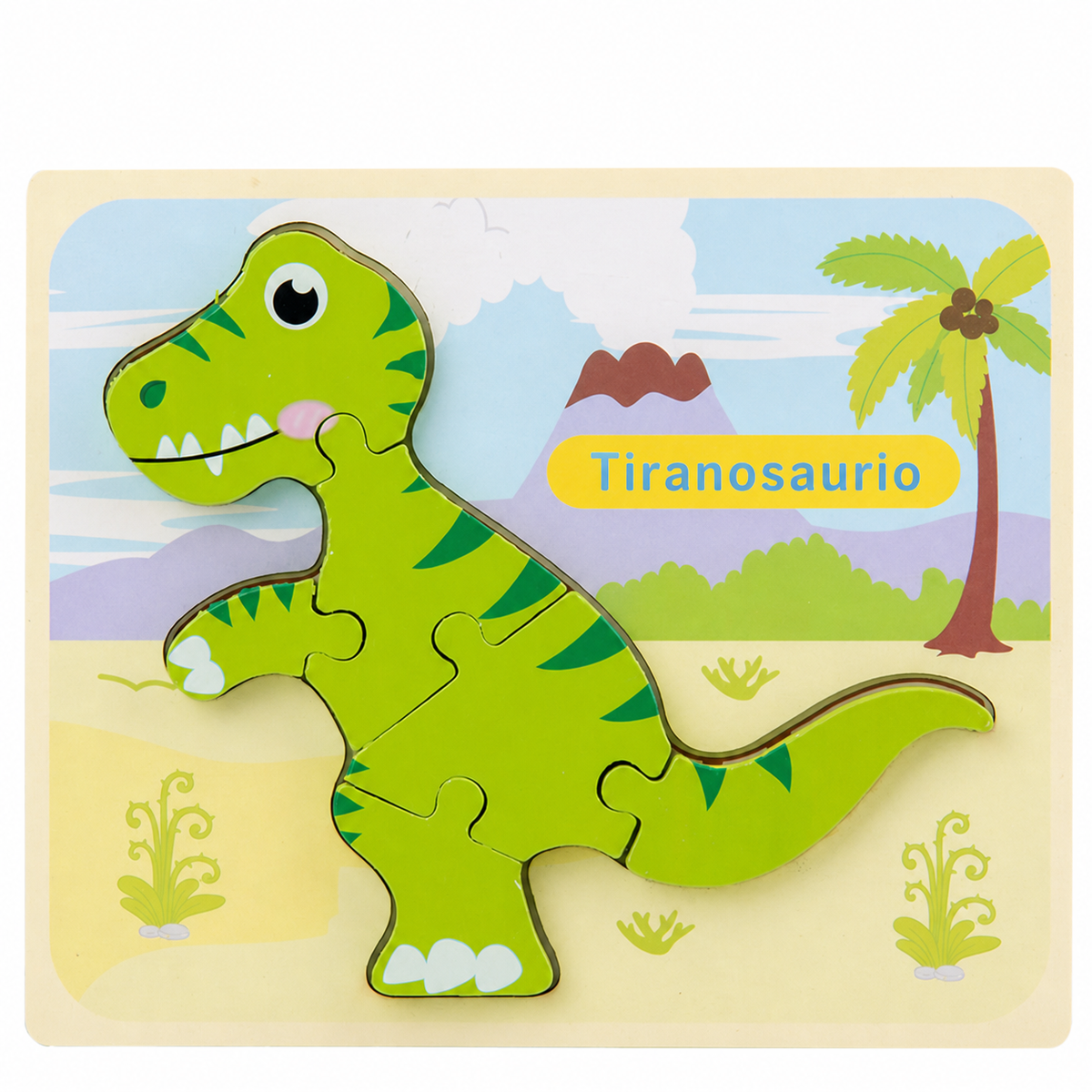 Rompecabezas de Dinosaurios de Madera para Niños 3D