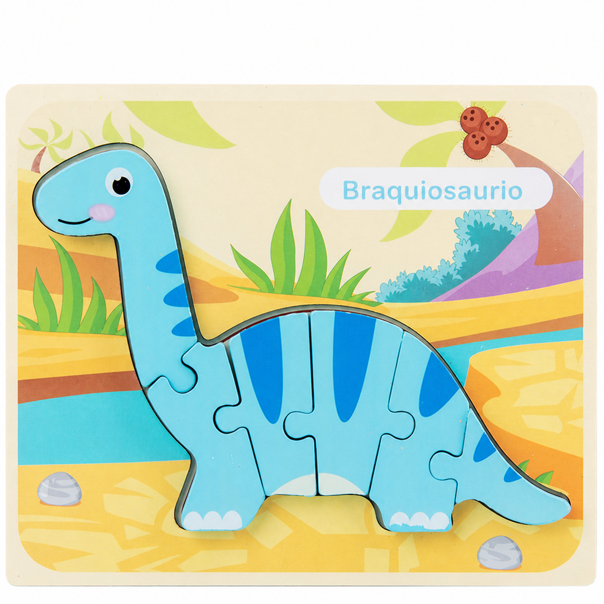 Rompecabezas de Dinosaurios de Madera para Niños 3D