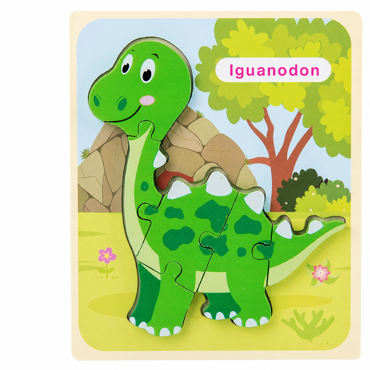 Rompecabezas de Dinosaurios de Madera para Niños 3D