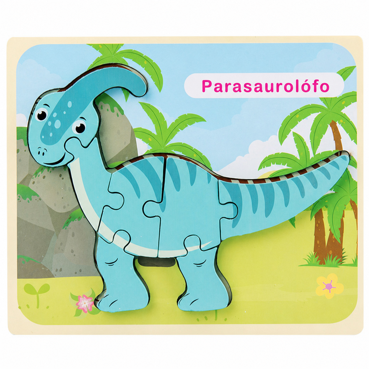 Rompecabezas de Dinosaurios de Madera para Niños 3D