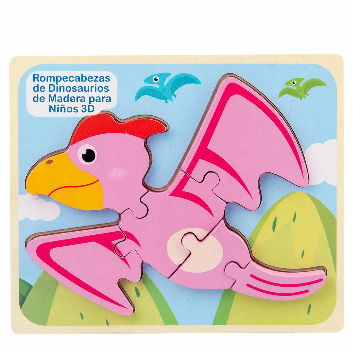 Rompecabezas de Dinosaurios de Madera para Niños 3D