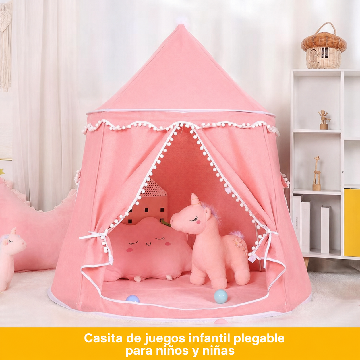 Casita de Juegos Infantil Plegable para Niños y Niñas - 6