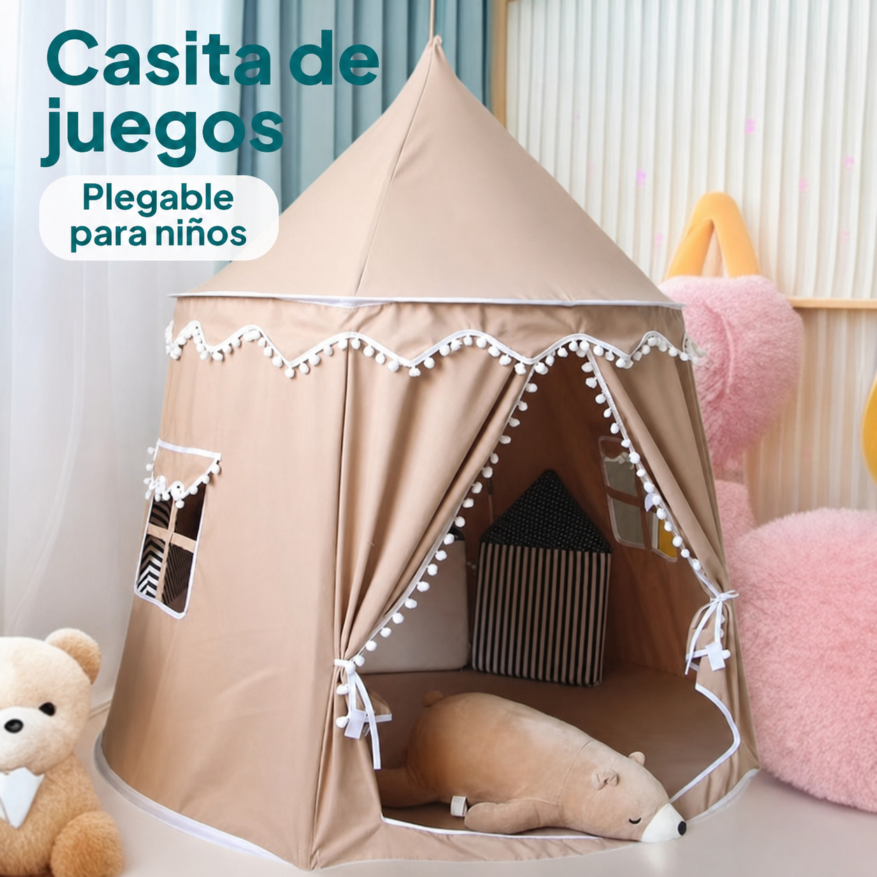 Casita de Juegos Infantil Plegable para Niños y Niñas
