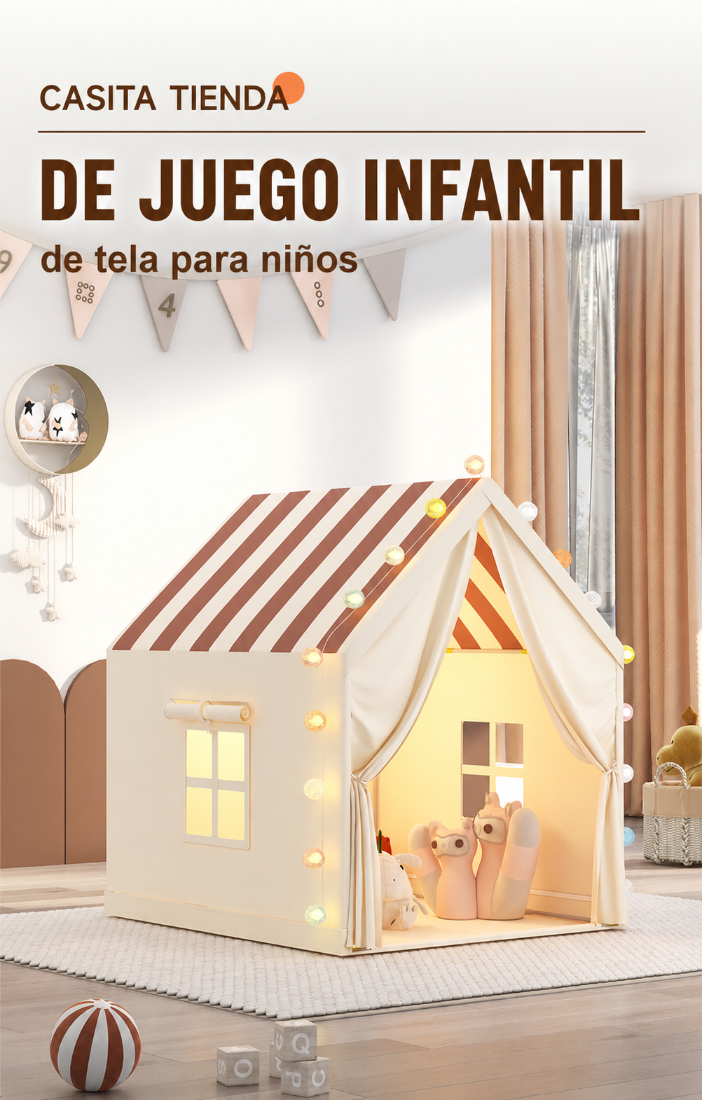Casita Tienda de Juego Infantil de Tela para Niños - 11