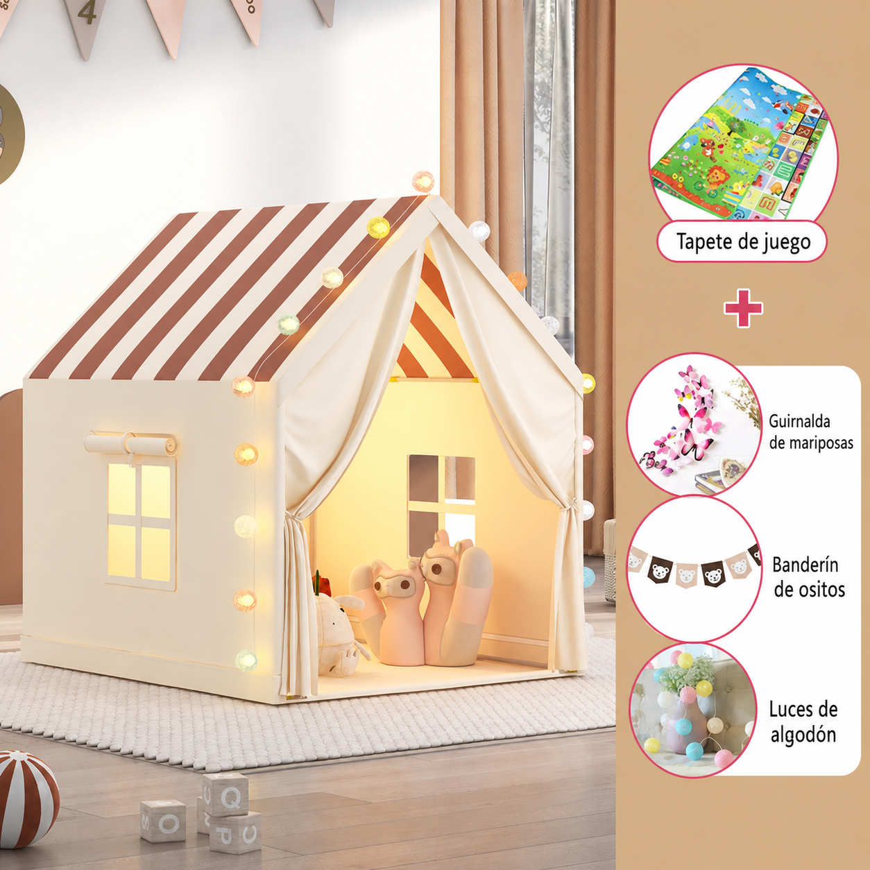 Casita Tienda de Juego Infantil de Tela para Niños - 6
