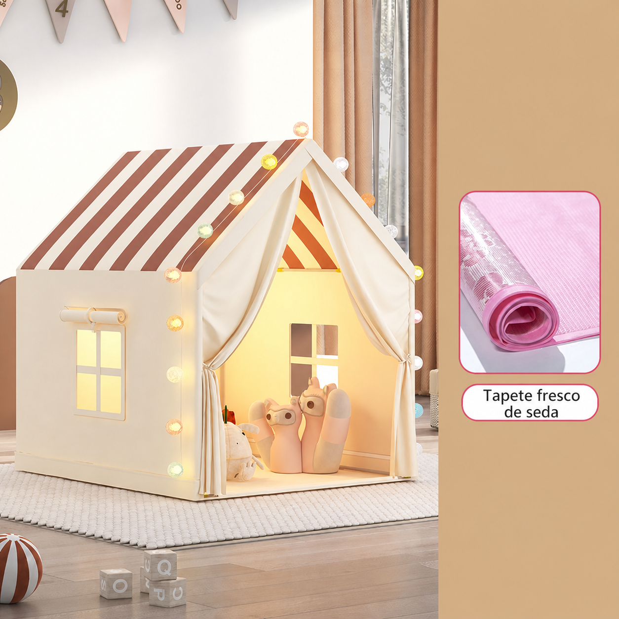 Casita Tienda de Juego Infantil de Tela para Niños - 9