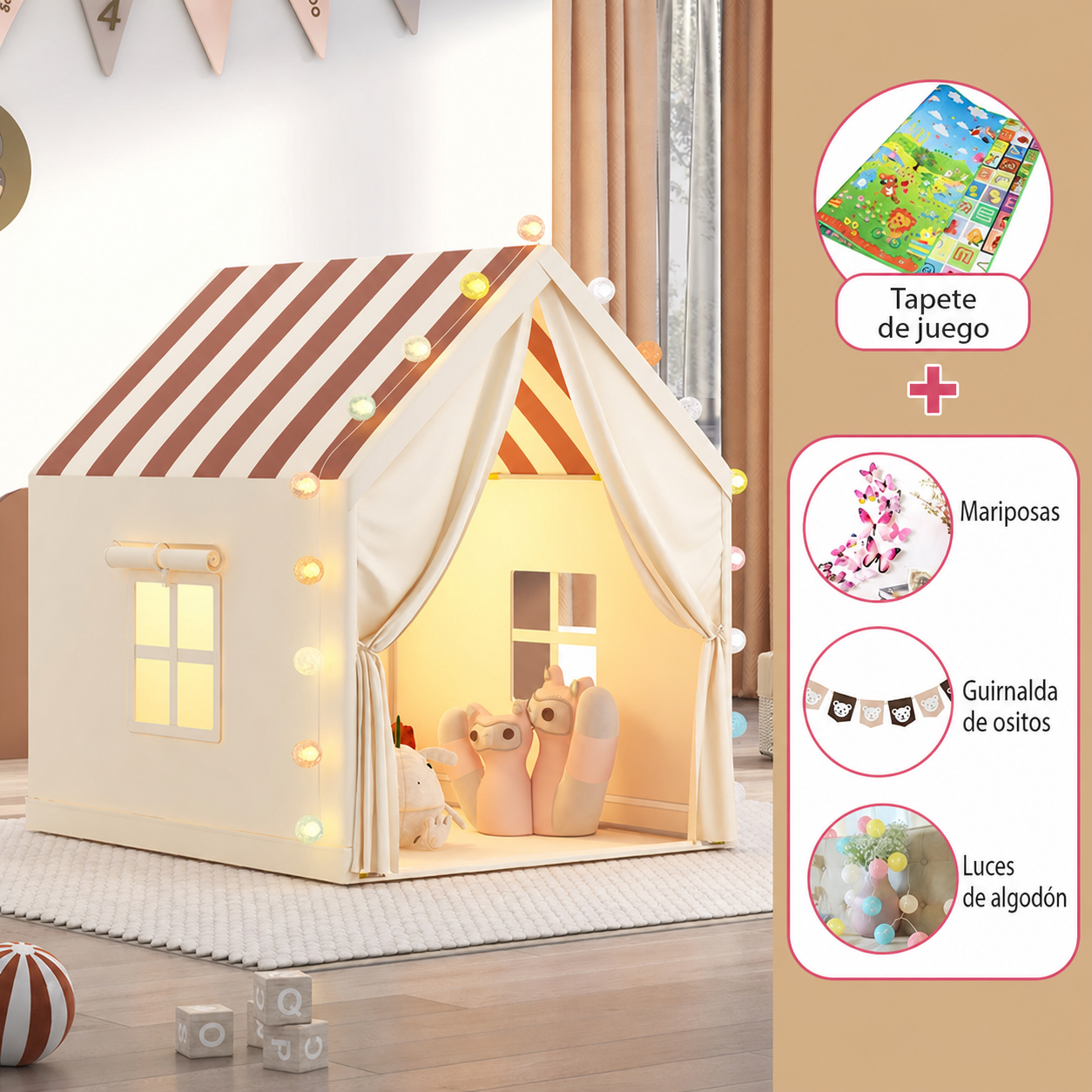 Casita Tienda de Juego Infantil de Tela para Niños