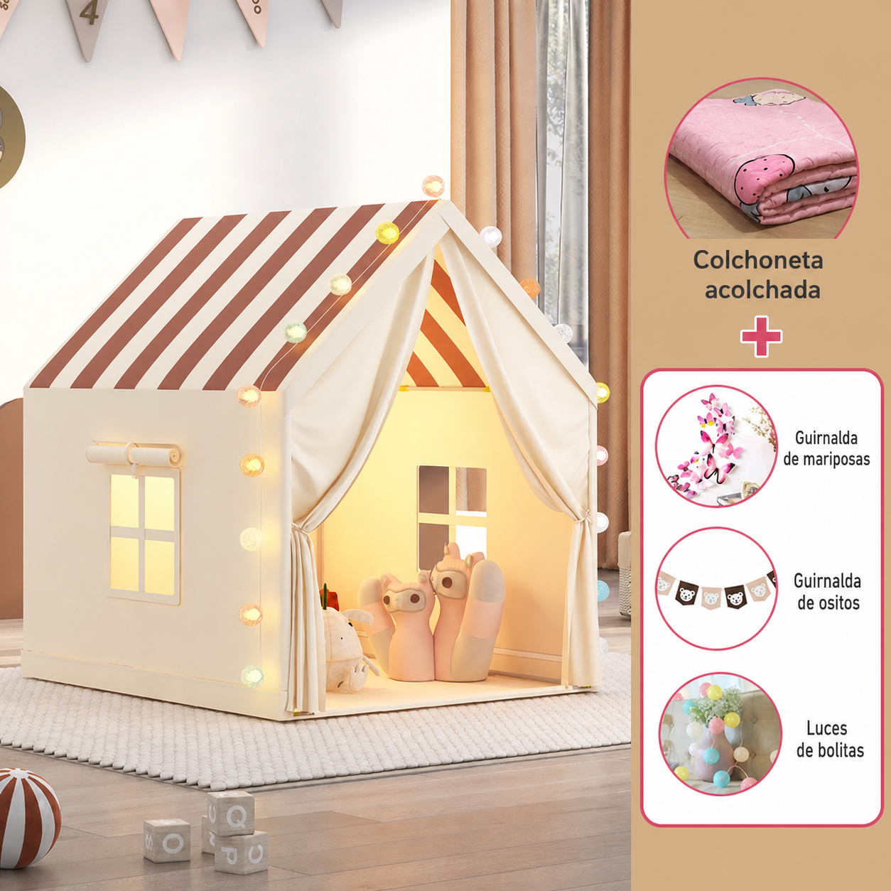 Casita Tienda de Juego Infantil de Tela para Niños