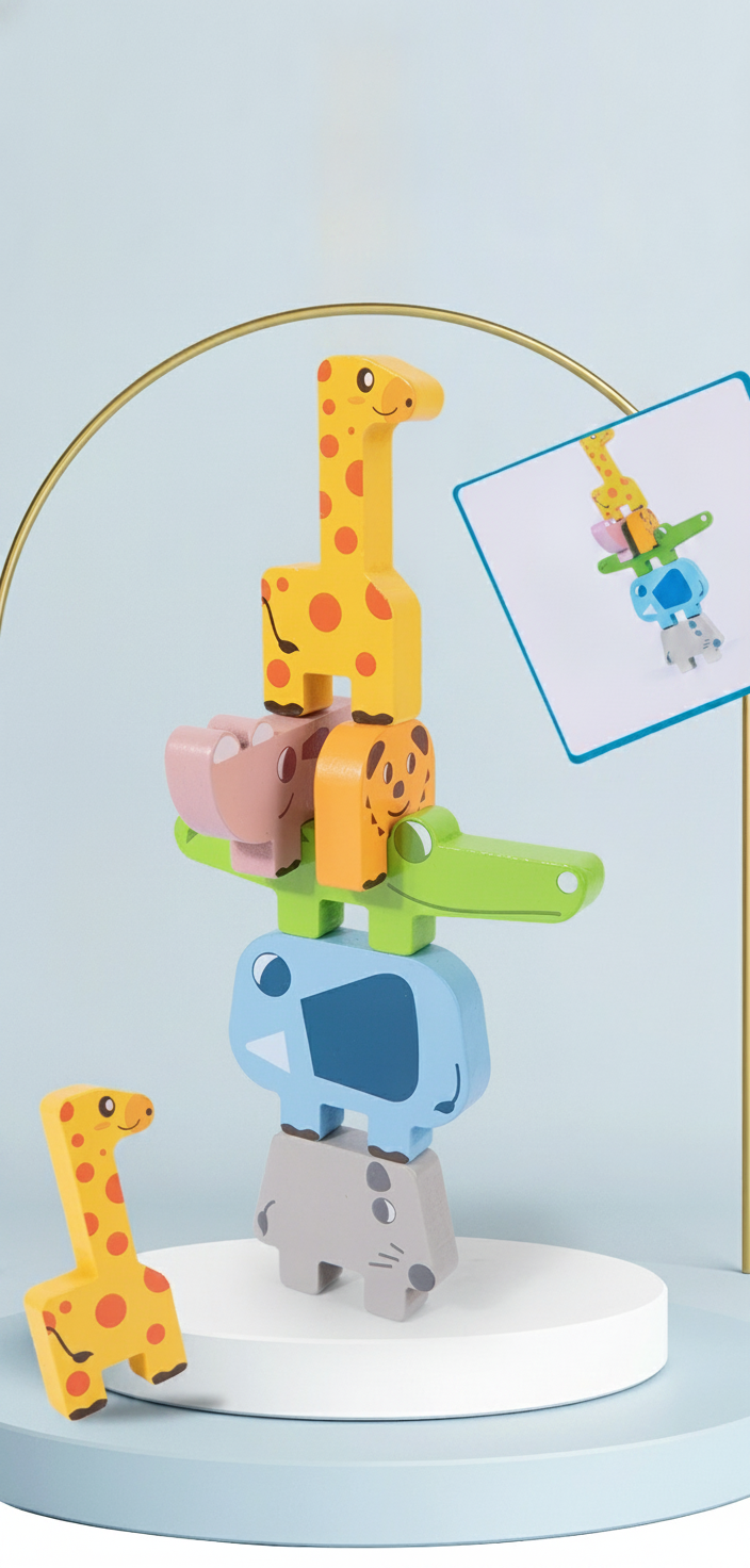 Juego de Apilar Animales de Madera para Niños - 13